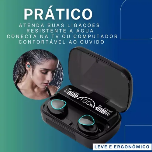 Fone Bluetooth 5.0 TWS Touch C Case de Carregamento - Novo