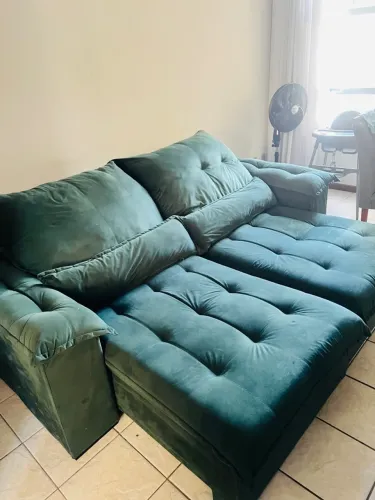Sofá Retrátil e Reclinável 2,30m - Verde Luxo