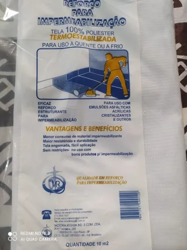 Tela de Reforço para Impermeabilização para Uso a Quente ou a Frio
