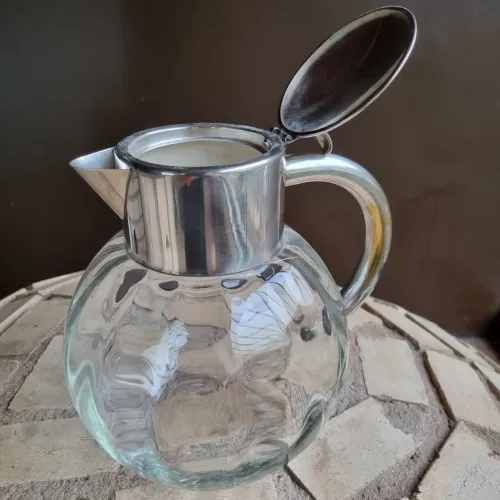 JARRA DE VIDRO CRISTAL, prateada!