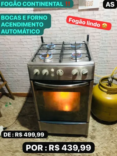 Fogão Continental Inox Automático 