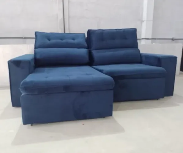 Sofá Azul Marinho Retrátil e Reclinável (2,30)