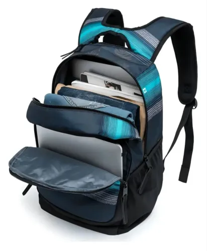 Mochila Escolar Azul com Compartimentos