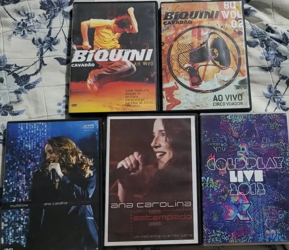 5 dvds originais shows coldplay Ana Carolina biquíni cavadão