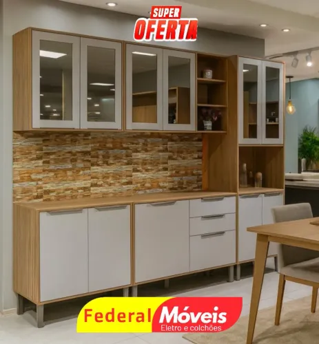 Armário para Cozinha 2,70m Novo - Moderno e Funcional!