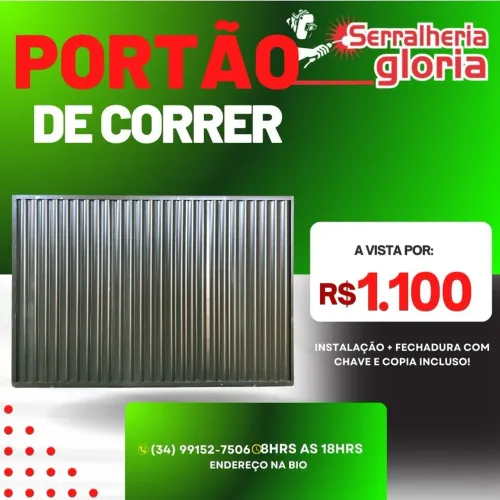 Portão de Correr Completo - Serralheria Gloria