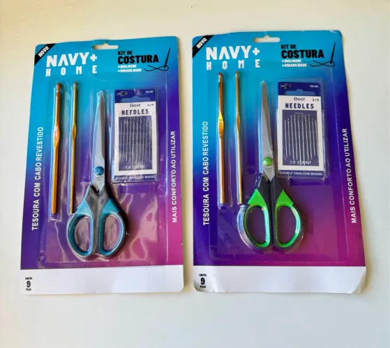 KIT DE COSTURA COM 9 PEÇAS NAVY + HOME EM 2 CORES DIFERENTES !