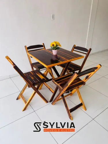CONJUNTO DOBRÁVEL 70X70 ENVERNIZADA