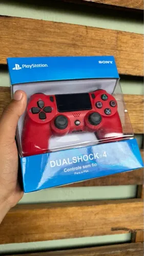 Manete Ps4 vermelha LACRADA selo sony