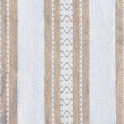 Tapete de Sala - Trilho  emborrachado 1,32 X 1,50m Listrado Bege e Branco