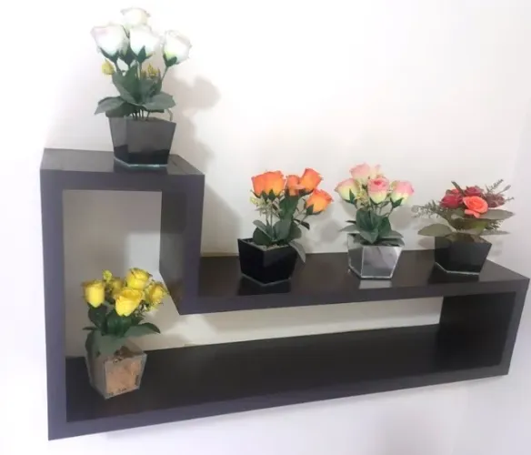 Conjunto de 05 vasos de vidro com flores para decoração