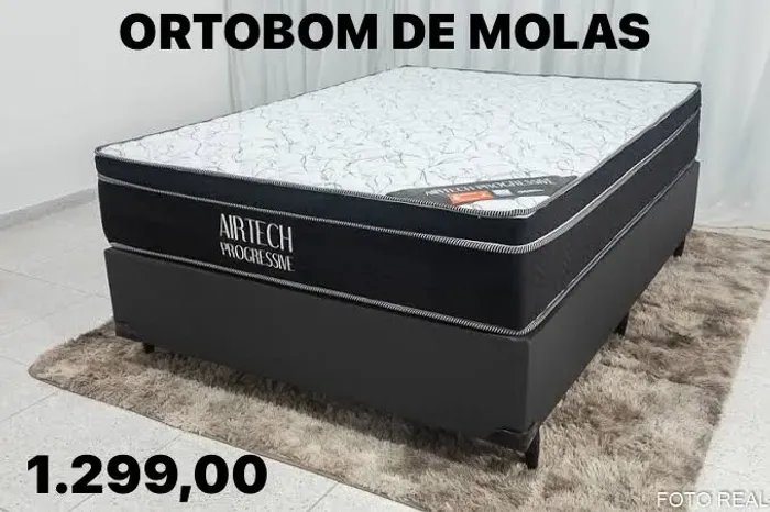 Ortobom - Cama Box Casal - AirTech Progressive.  ENTREGA HOJE !!! 