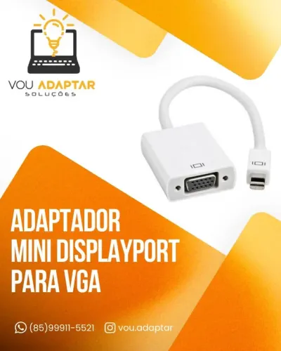Cabo Adaptador Mini Displayport para Vga Macbook Pro Air retina