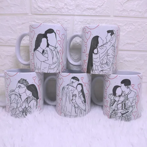 Caneca Com Caricatura Em traço 