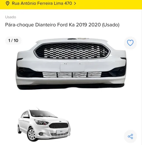 PÁRA-CHOQUE DIANTEIRO FORD KA 2019 2020