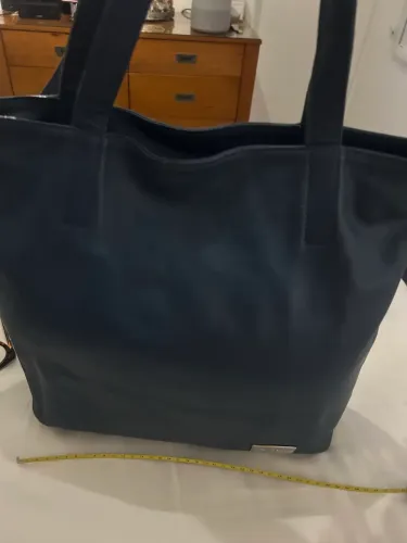 Bolsa couro legítimo azul
