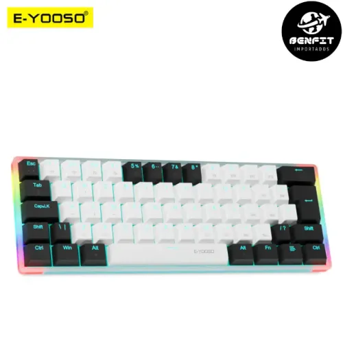 Teclado Mecânico 60% E-Yooso Z11T Switch Vermelho 61 teclas Padrão BR.