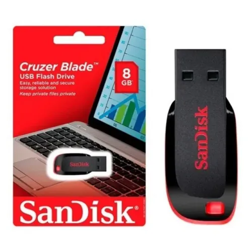Pen Drive 8Gb Sandisk Original, pack de 10x unidades tem desconto.