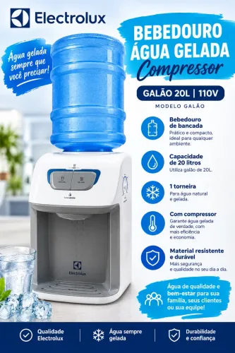 Bebedouro Agua Gelada Electrolux Compressor Galao 20l 110v