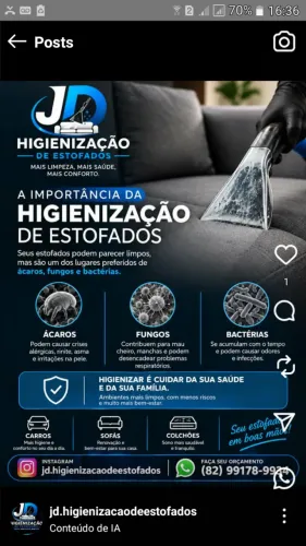 Higienização de estofados