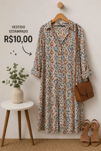 Vestido estampado tamanho P/M