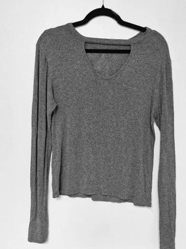 Camiseta manga longa cinza