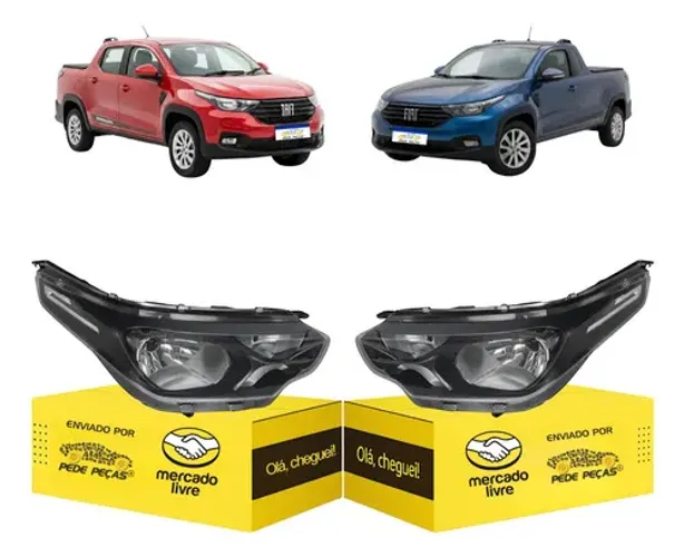 Par Farol Fiat Strada Endurance 2021 22 23 A 2026 S/led Ambos Lados