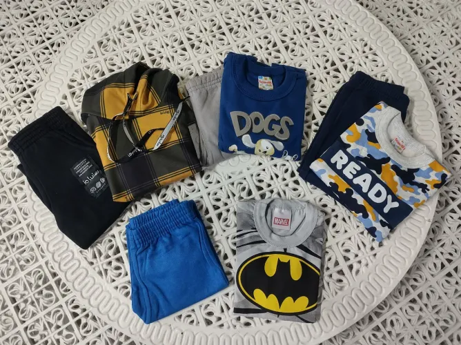 Kit roupa nova para menino Tam 1 / 3 conjuntos de moletom , 1 calça e 1 camiseta 