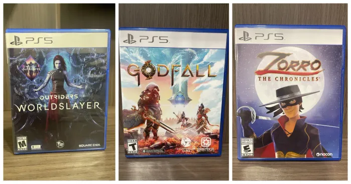 Lote 3 jogos PlayStation 5 zorro + godfall + outriders PS5
