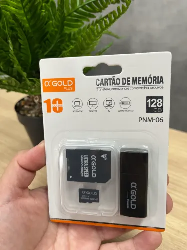 CARTÃO DE MEMÓRIA 128GN E PENDRIVE - KIT 3 EM 1