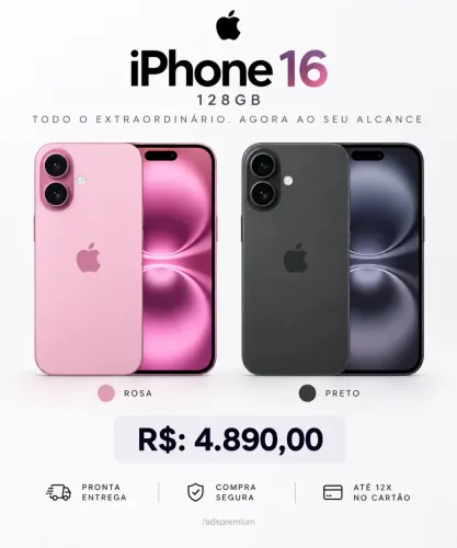iPhone 16 - LACRADO - (1 ano de garantia Apple - últimas unidades)