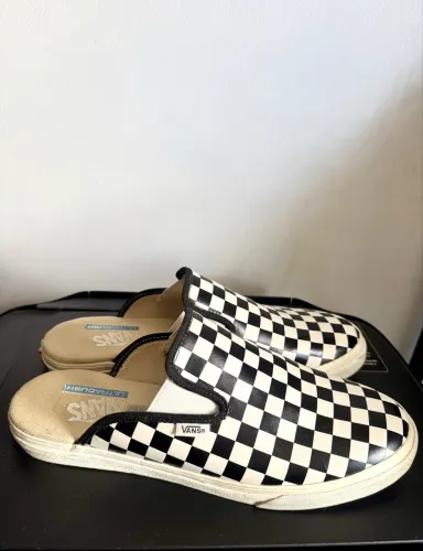 Tênis vans slip-on mule checkboard