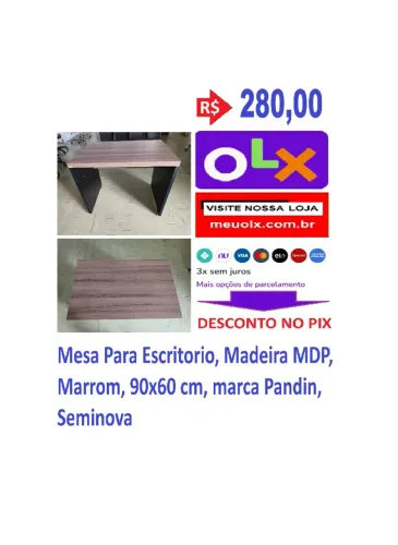 Mesa Para Escritorio Madeira MDP Marrom 90x60 cm marca Pandin Seminova