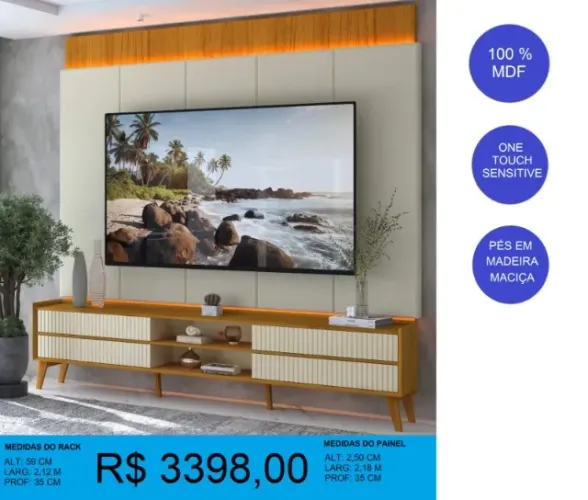 Conjunto 100% MDF Magnifico - Entrega e montagem grátis