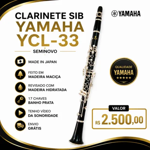 clarinete Sib Yamaha YCL-33 madeira maciça