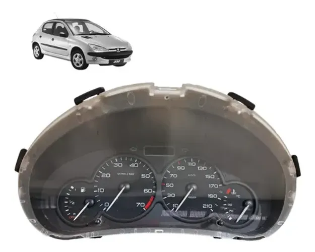 Painel Instrumento Velocimetro Peugeot 206 207 1.4 2001 2009 Preto