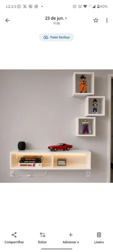 Kit Nichos Decorativos com LED em MDF para Sala Quarto Escritório