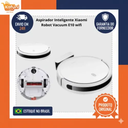 Robô Aspirador Xiaomi Robot Vacuum E10 aspira e esfrega - Branco com Nfe