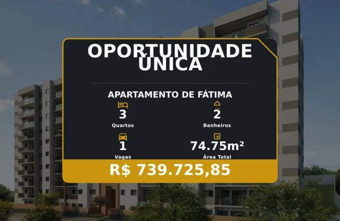 Arquitetura Contemporânea em De Fátima  Apartamento de 3 Quartos Exclusivo!