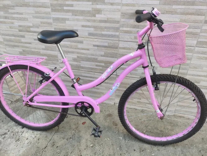 Bicicleta aro 24 rosa novinha