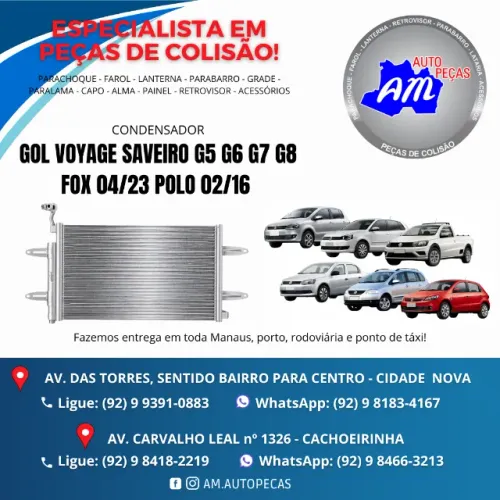 condensador GOL VOYAGE SAVEIRO FOX POLO