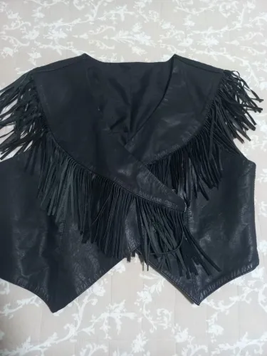 Colete couro feminino