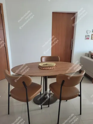 Base saarinen tulipa + tampo oval 1.20x0.80 mdf freijó