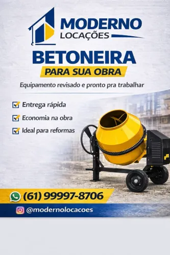 ALUGUEL DE BETONEIRA 400L PARA OBRA - ENTREGA RÁPID