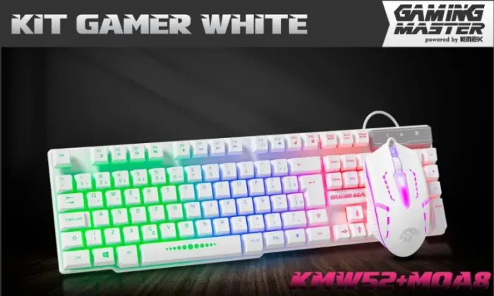 Kit Teclado e Mouse Gamer White Kmw52 + Moa8 *ENTREGA GRÁTIS*