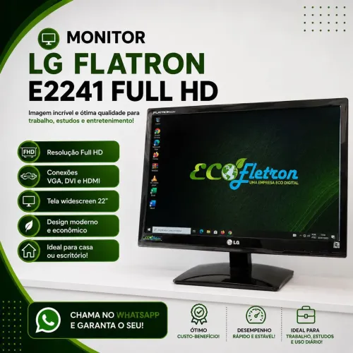 Monitor LG 22" Polegadas Full HD E2241 com HDMI Ótimo Estado Garantia e NF 
