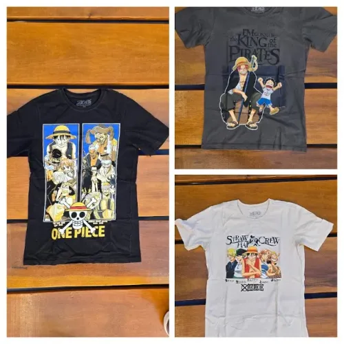 KIT 3 CAMISETAS ONE PIECE - PITICAS