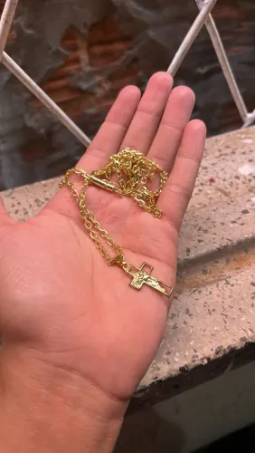 ANÚNCIO-CORDÃO CADEADO BANHADO A OURO 18k 3MM, 60CM , COM VERNIZ ANTI ALERGIA, 