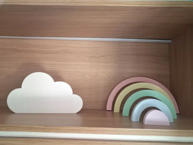 Kit Arco Íris e Nuvem Decoração Quarto bebê