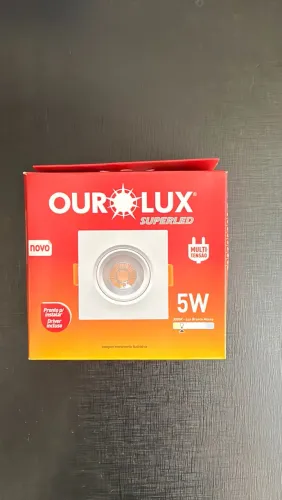 Spot Quadrado Embutir Super Led 5w Branco Quente Ourolux 3000k